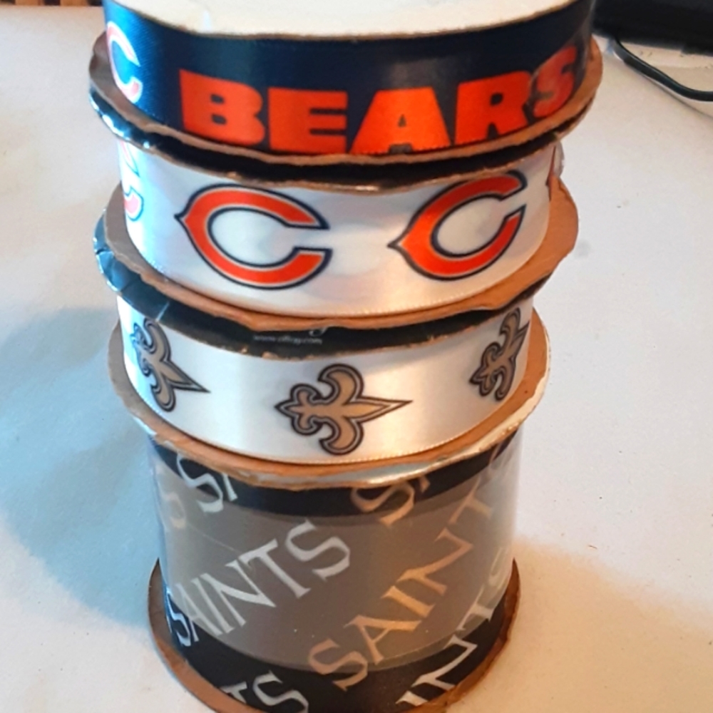 Sports Ribbon-Football-Saints, Bears.